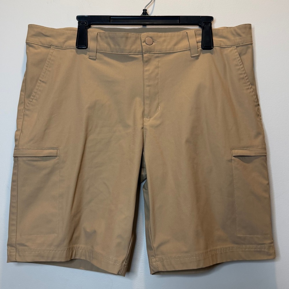 Willit Golf Cargo Shorts Khaki Tan Mens Sz 36W 10" Inseam Hiking Outdoor Casual